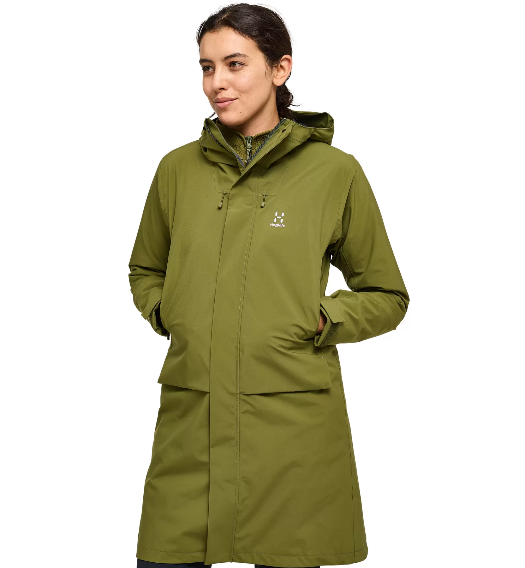 Clearance Haglöfs Aria Proof Parka Women Olive Green