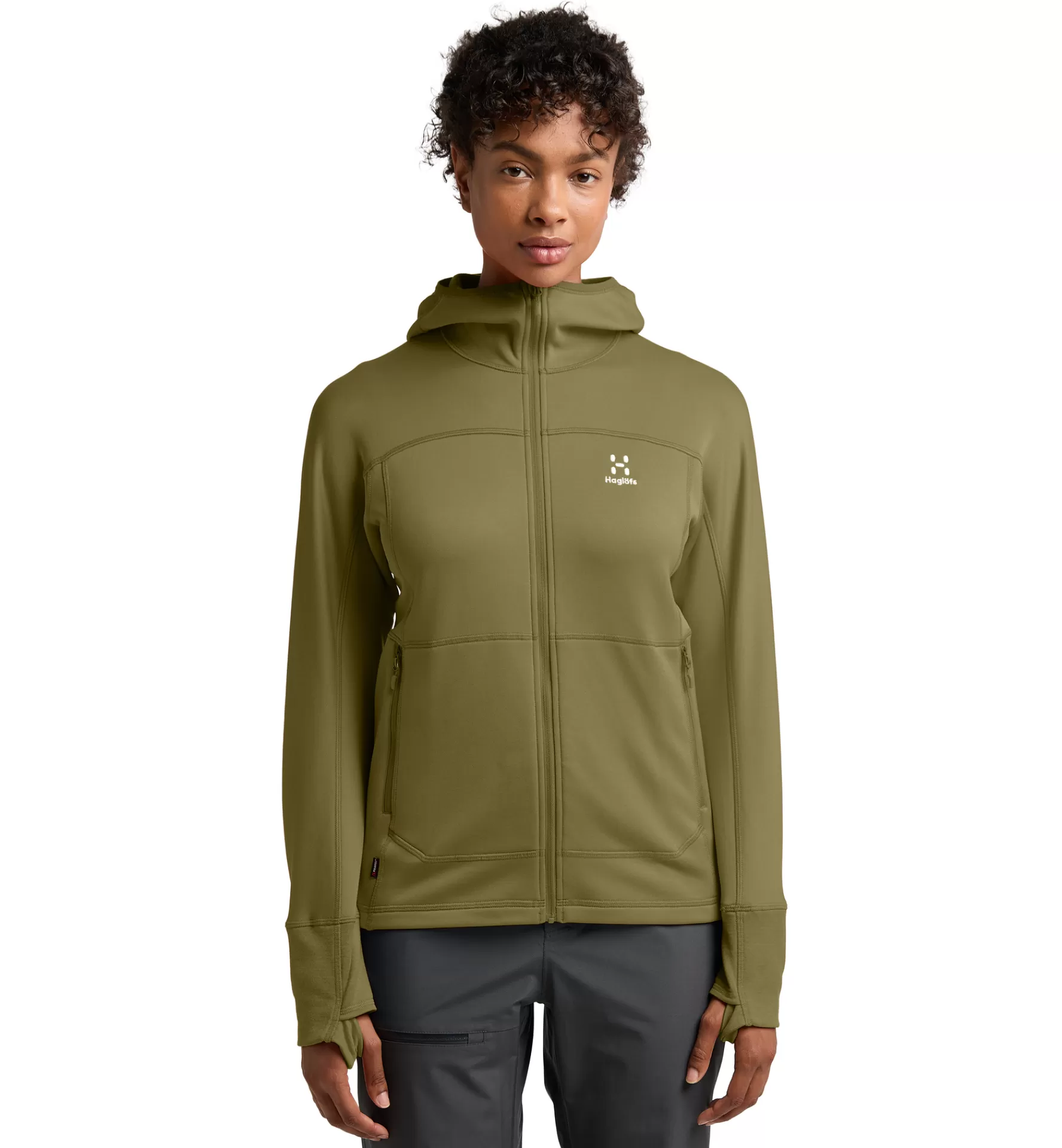 Cheap Haglöfs Betula Hood Women Olive Green