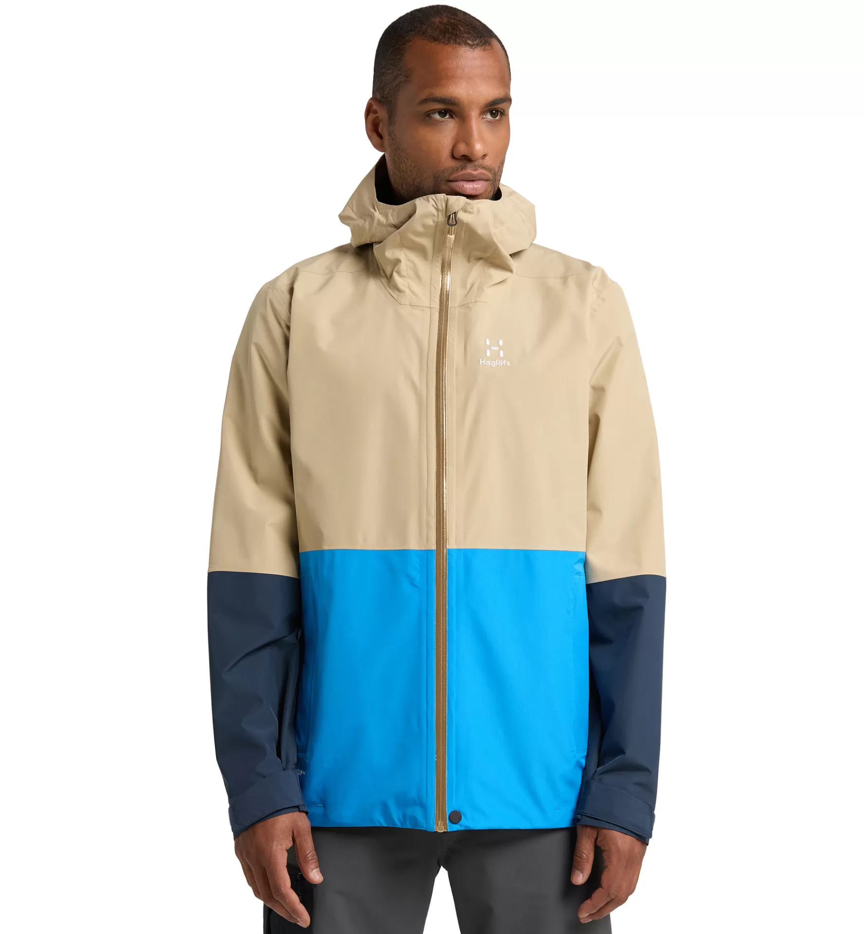 Best Haglöfs Finch Proof Jacket Men Sand/Tarn blue