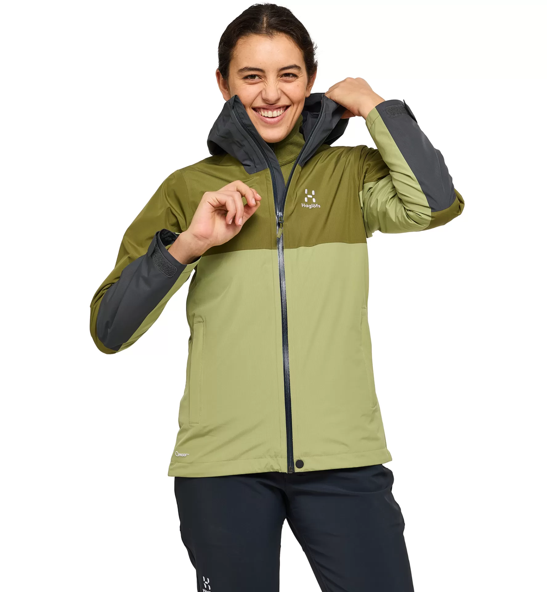 Outlet Haglöfs Finch Proof Jacket Women Thyme green/Olive green