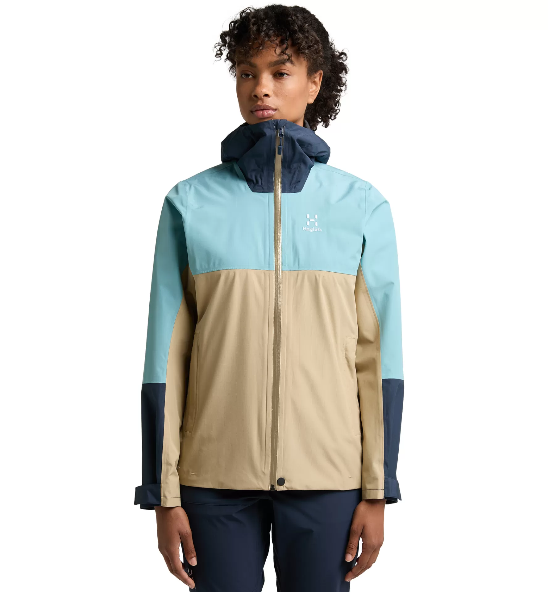 Hot Haglöfs Finch Proof Jacket Women Sand/Frost blue