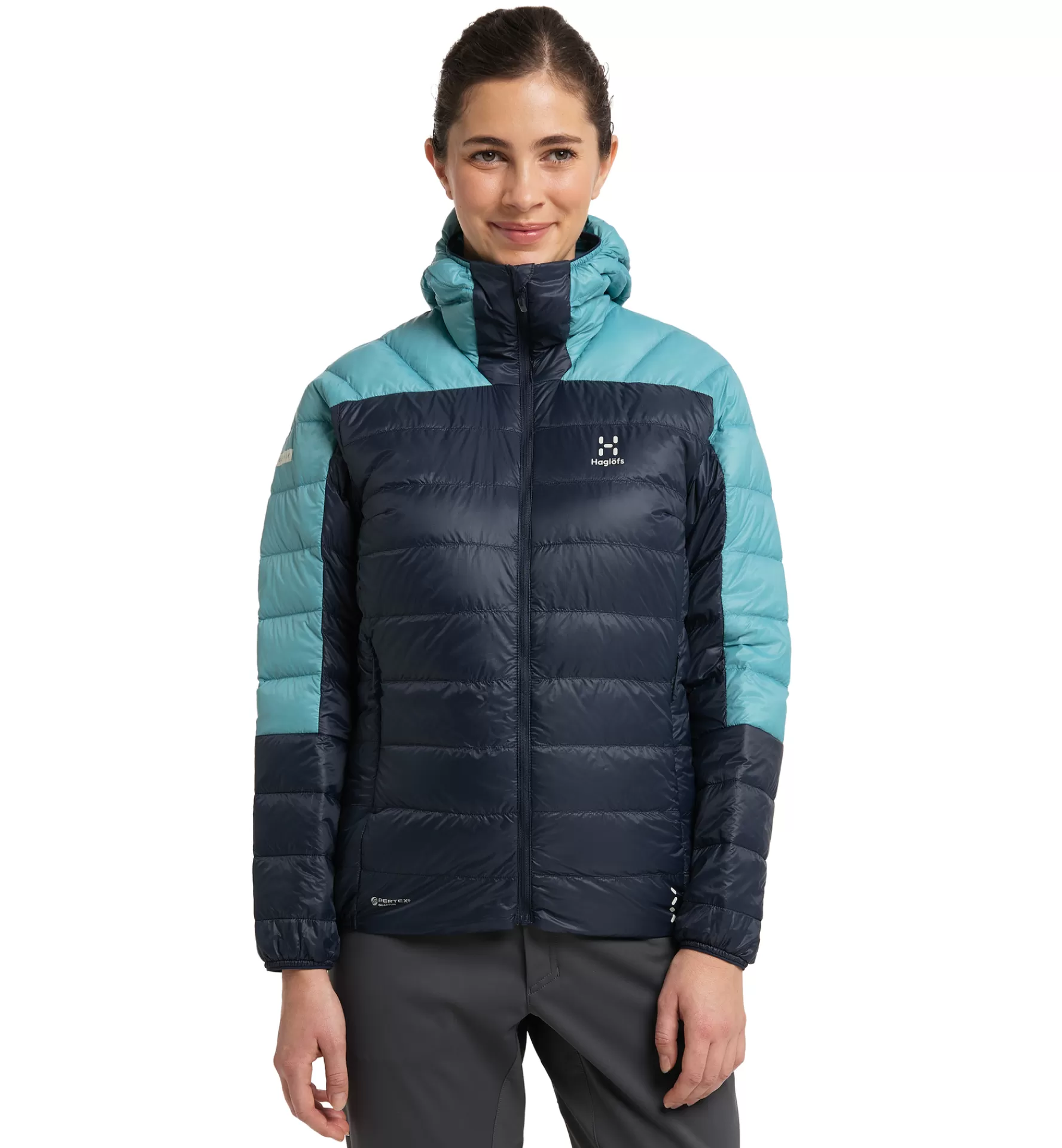 Outlet Haglöfs L.I.M Down Hood Women Tarn blue/Frost blue