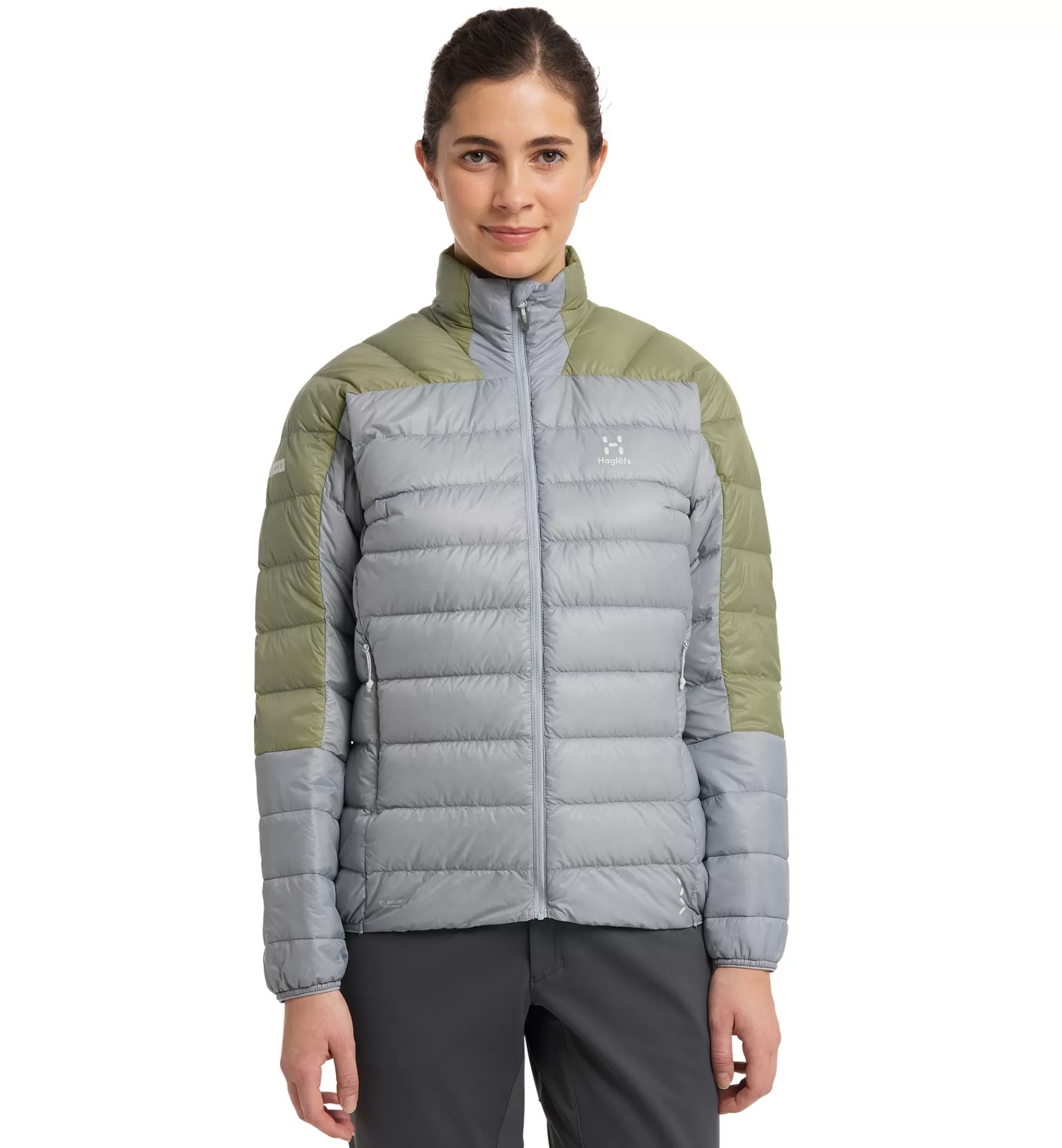 Clearance Haglöfs L.I.M Down Jacket Women Concrete/Thyme Green