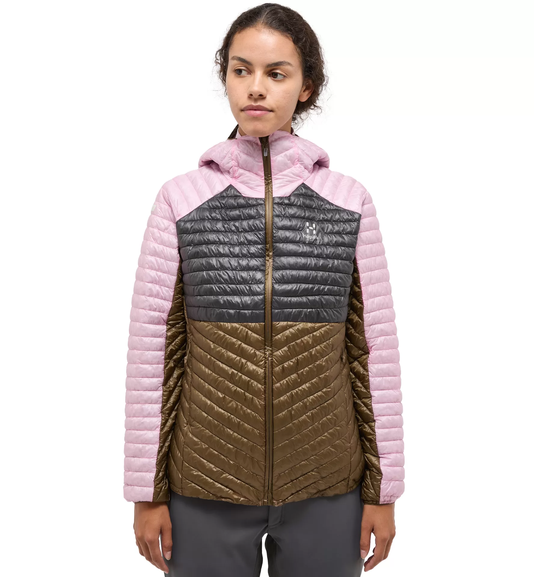 Best Haglöfs L.I.M Mimic Hood Women Fresh Pink/Teak Brown