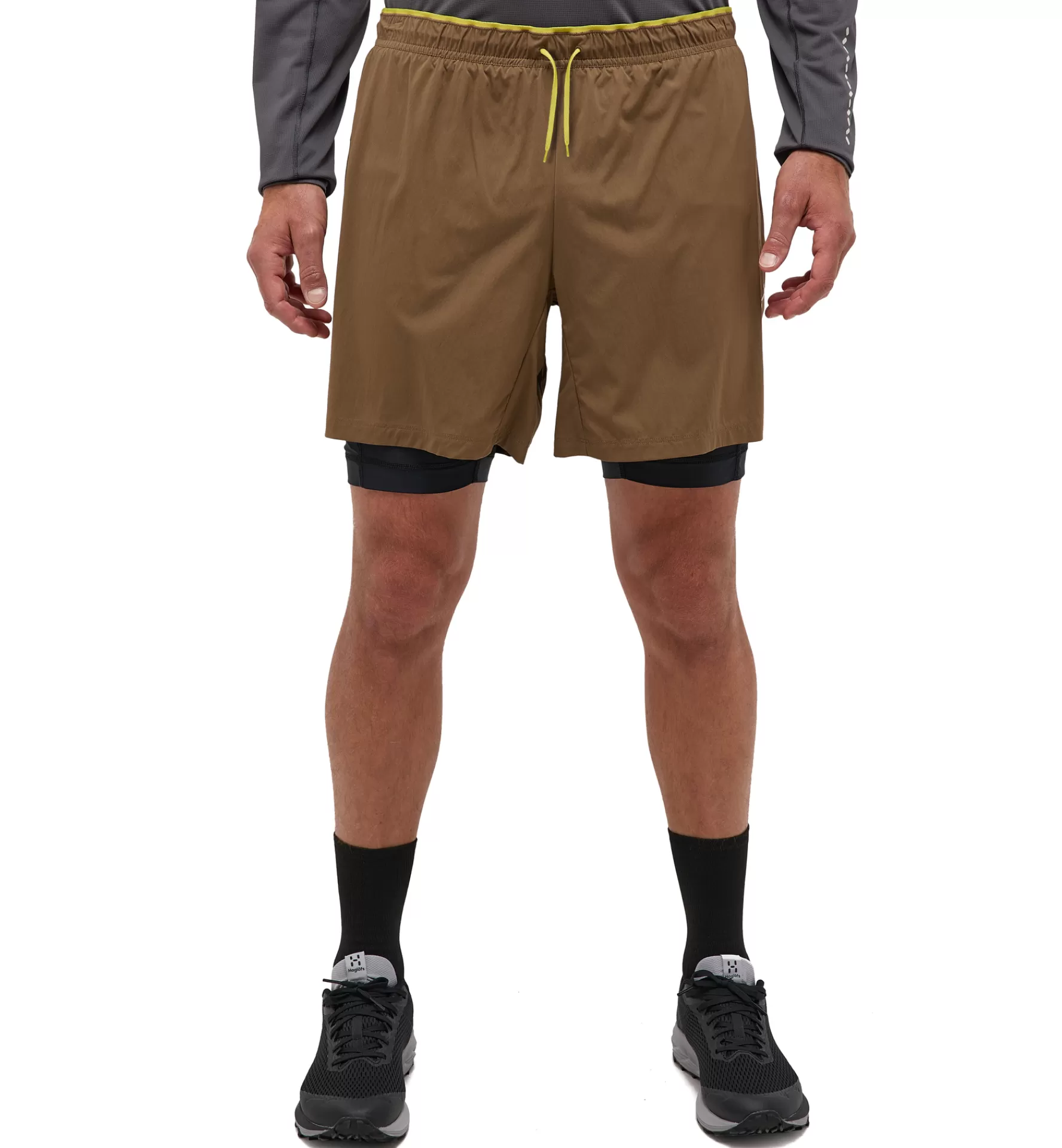 New Haglöfs L.I.M Tempo Trail 2-in-1 Shorts Men Teak brown/True black