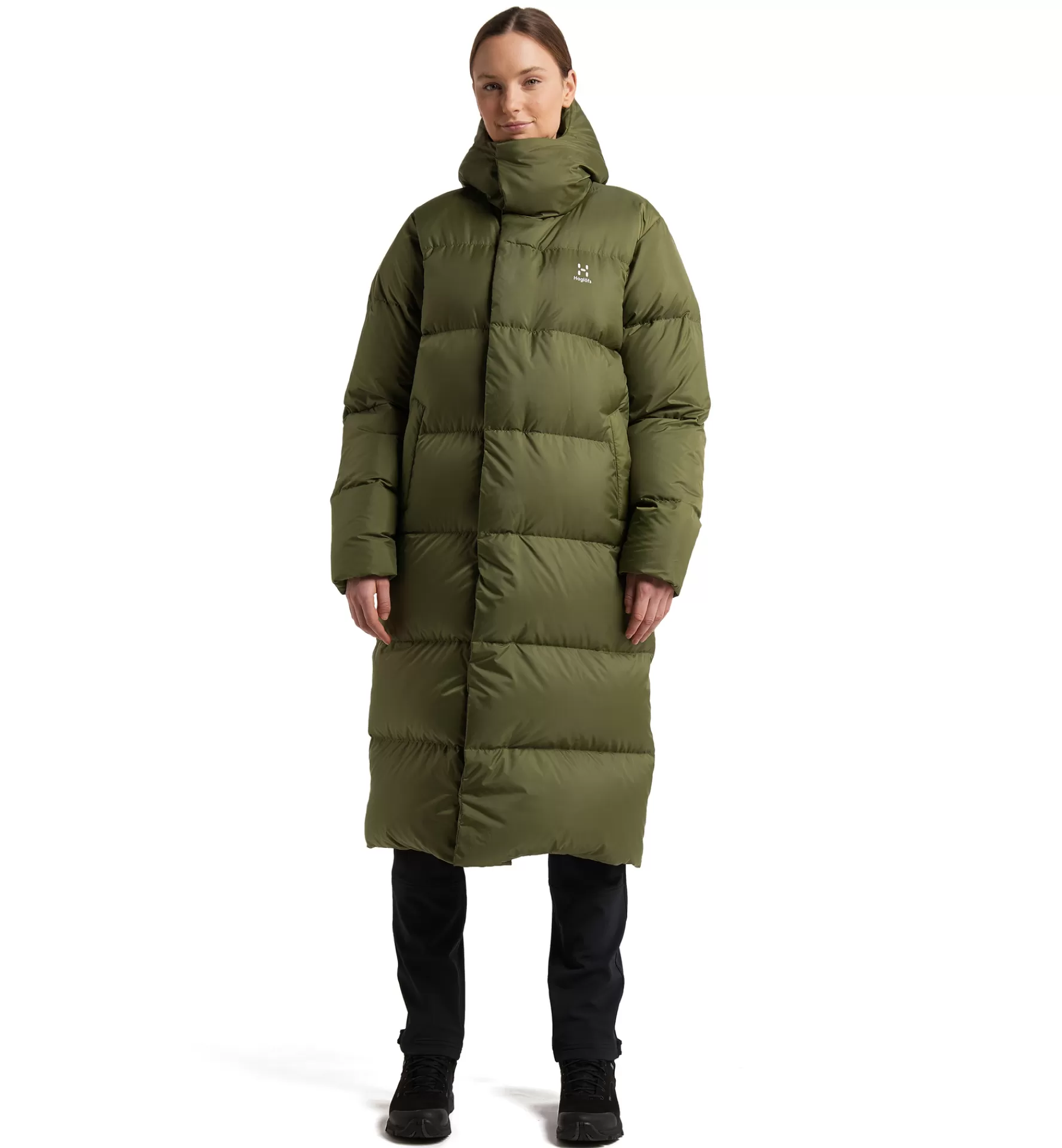 Hot Haglöfs Long Down Parka Women Olive Green