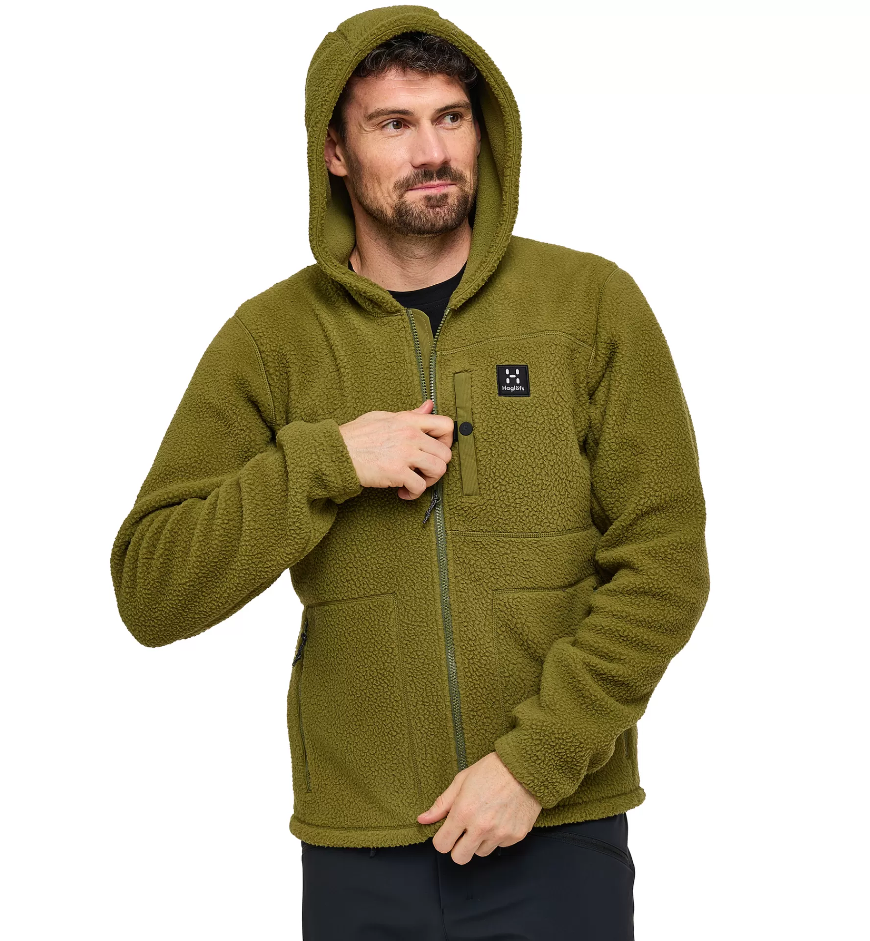 Discount Haglöfs Malung Pile Hood Men Olive Green