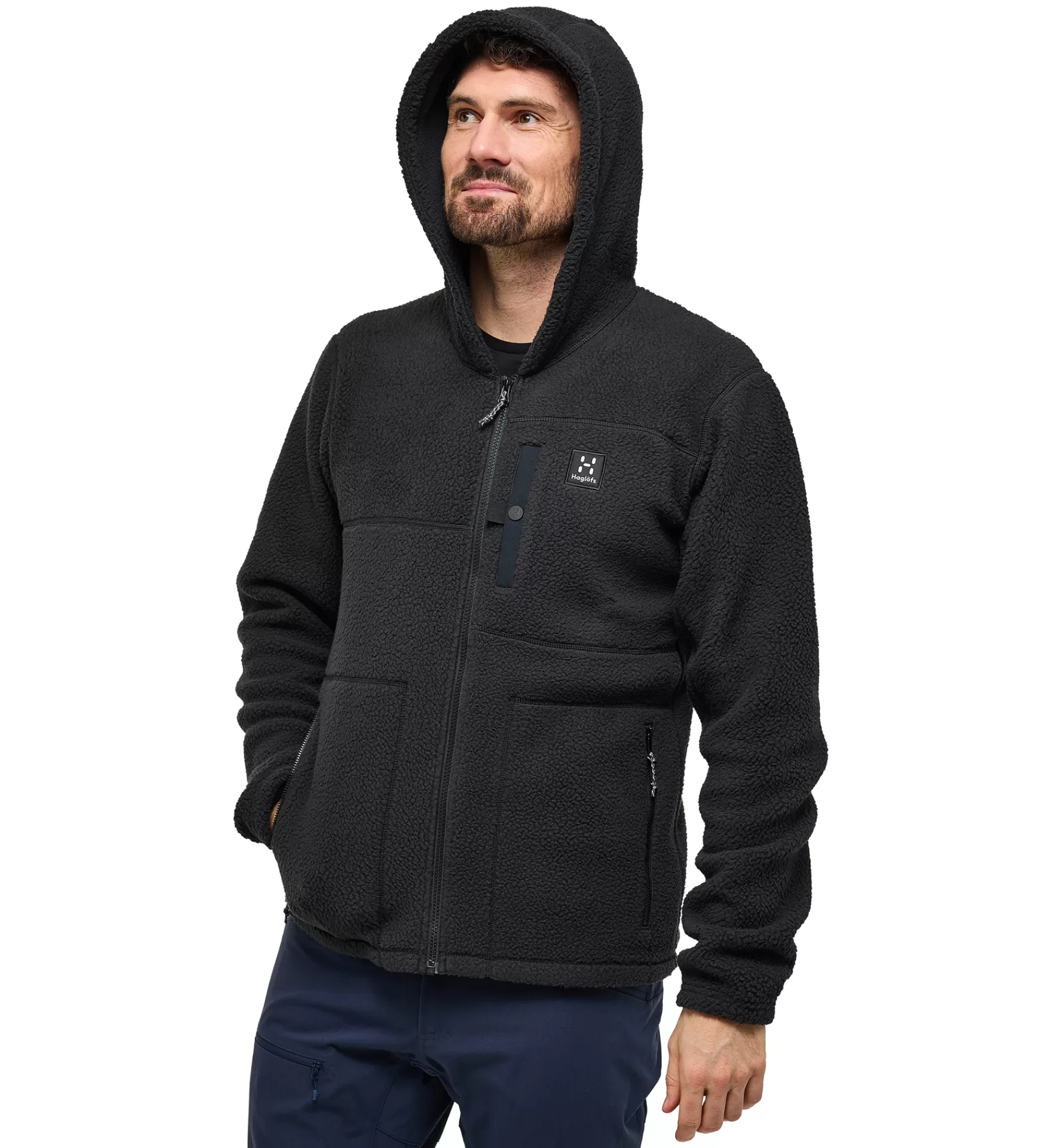 Cheap Haglöfs Malung Pile Hood Men True Black