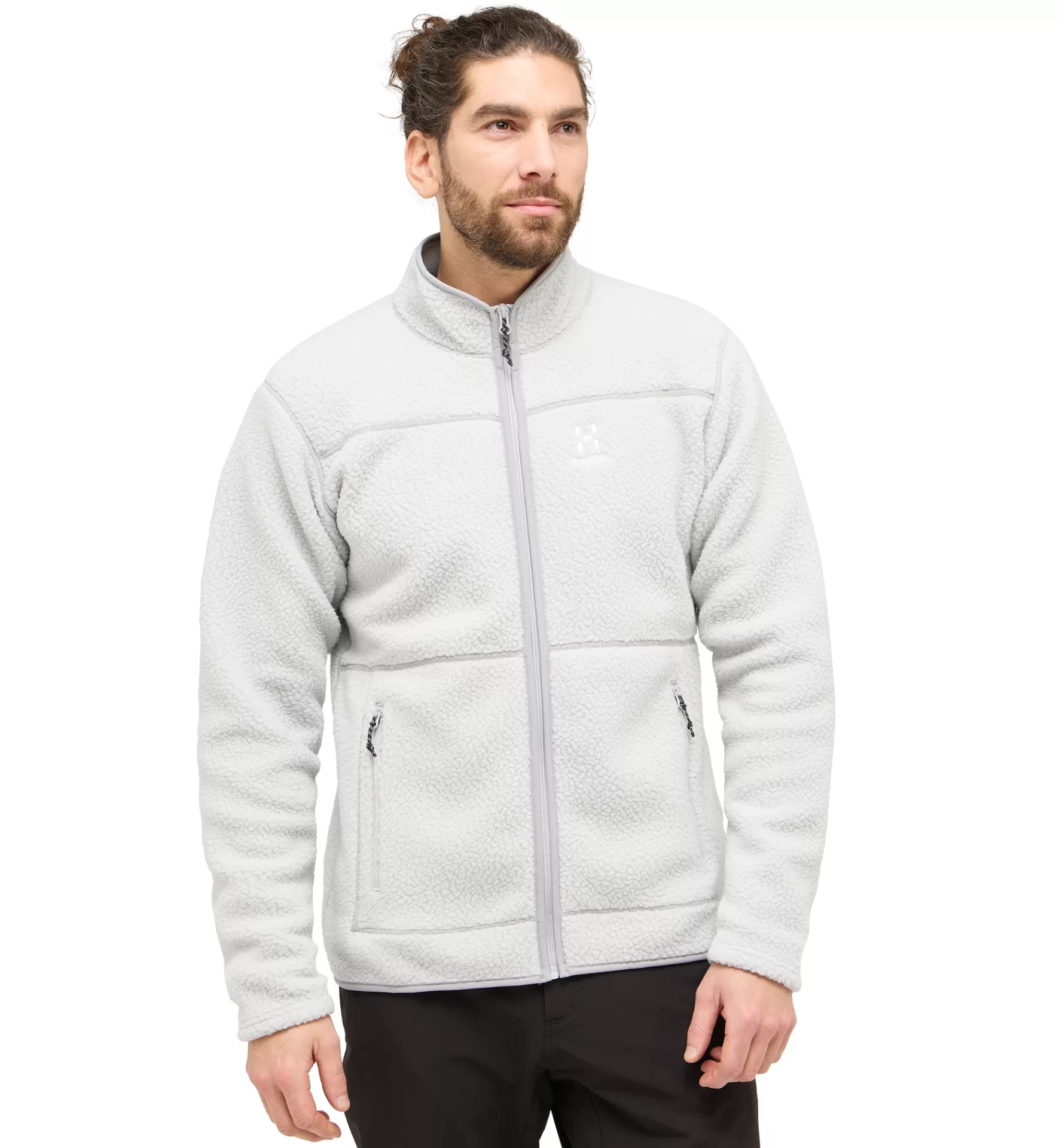 Outlet Haglöfs Mossa Pile Jacket Men Stone Grey Melange