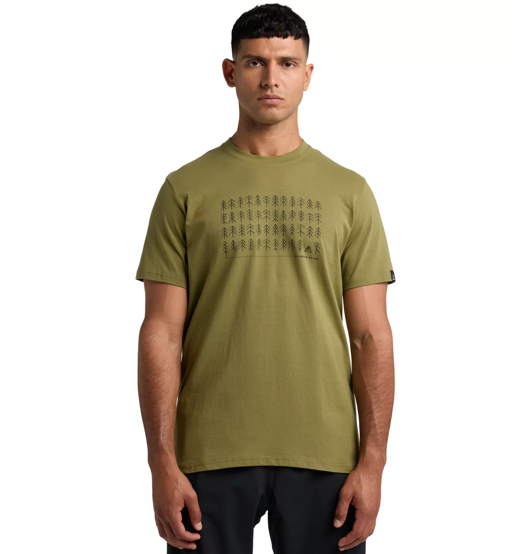 Shop Haglöfs Outsider By Nature Print Tee Men Olive Green