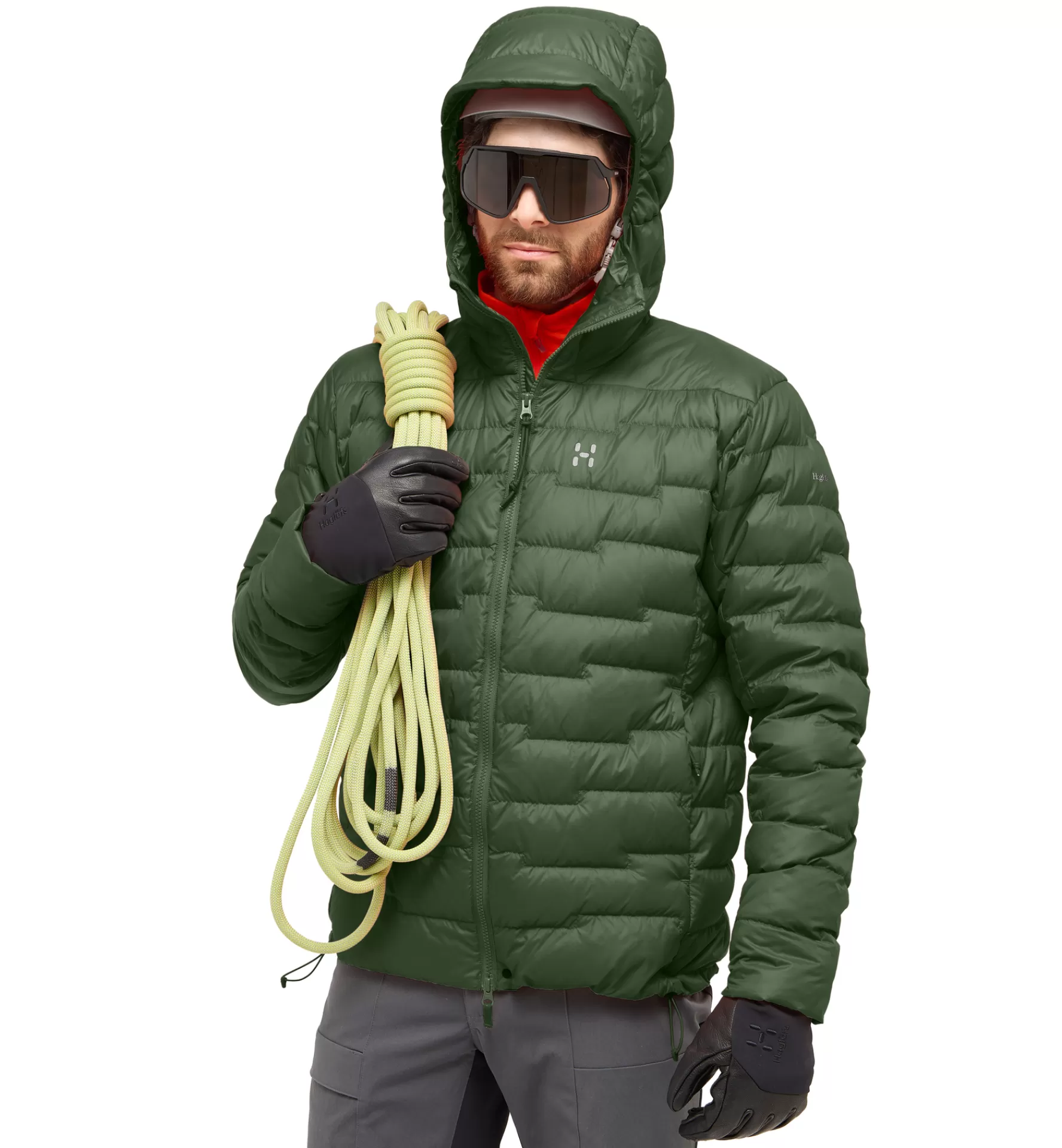 New Haglöfs ROC Flash Down Hood Men Seaweed Green