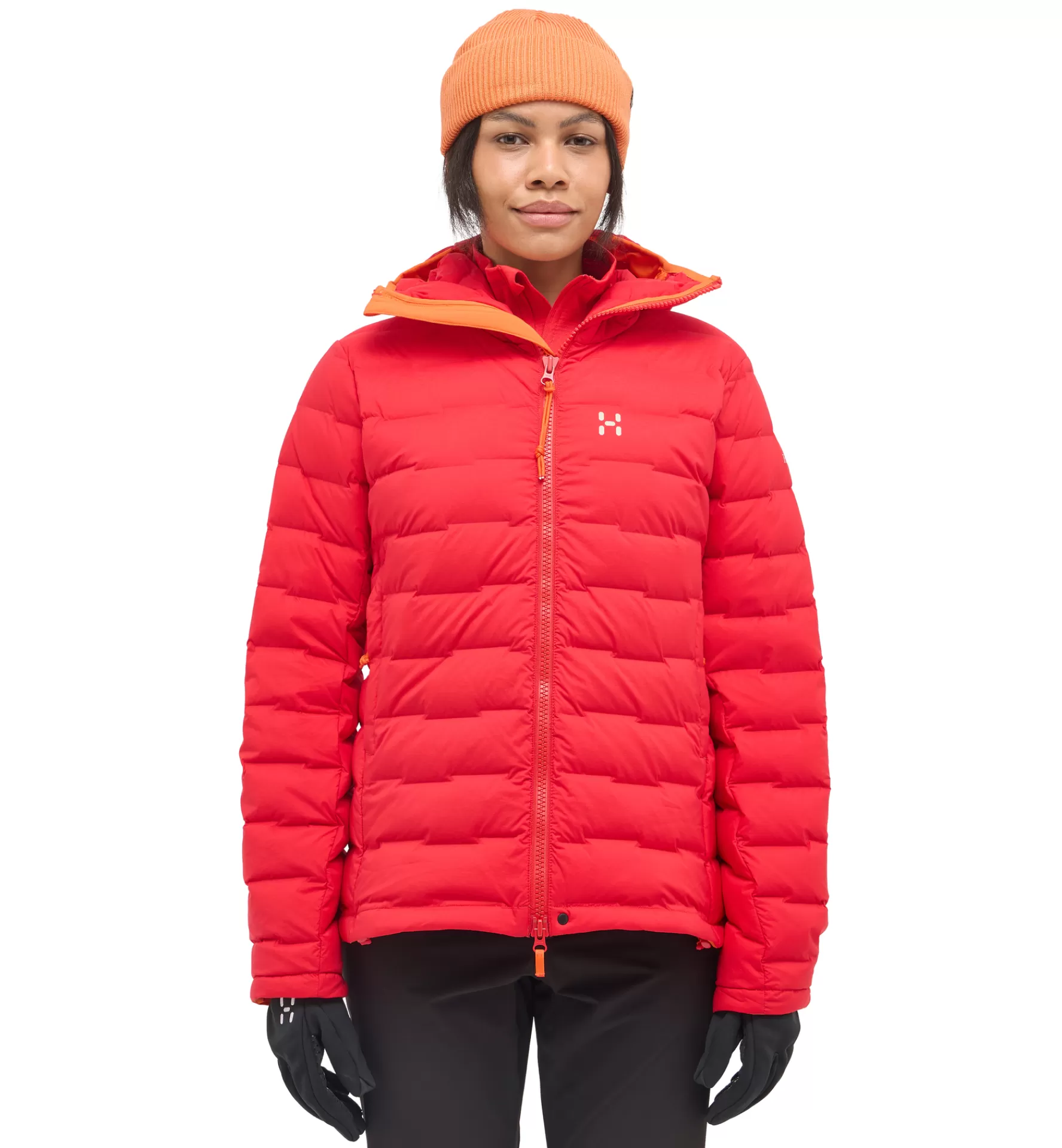 New Haglöfs Spitz Down Hood Women Bright Red