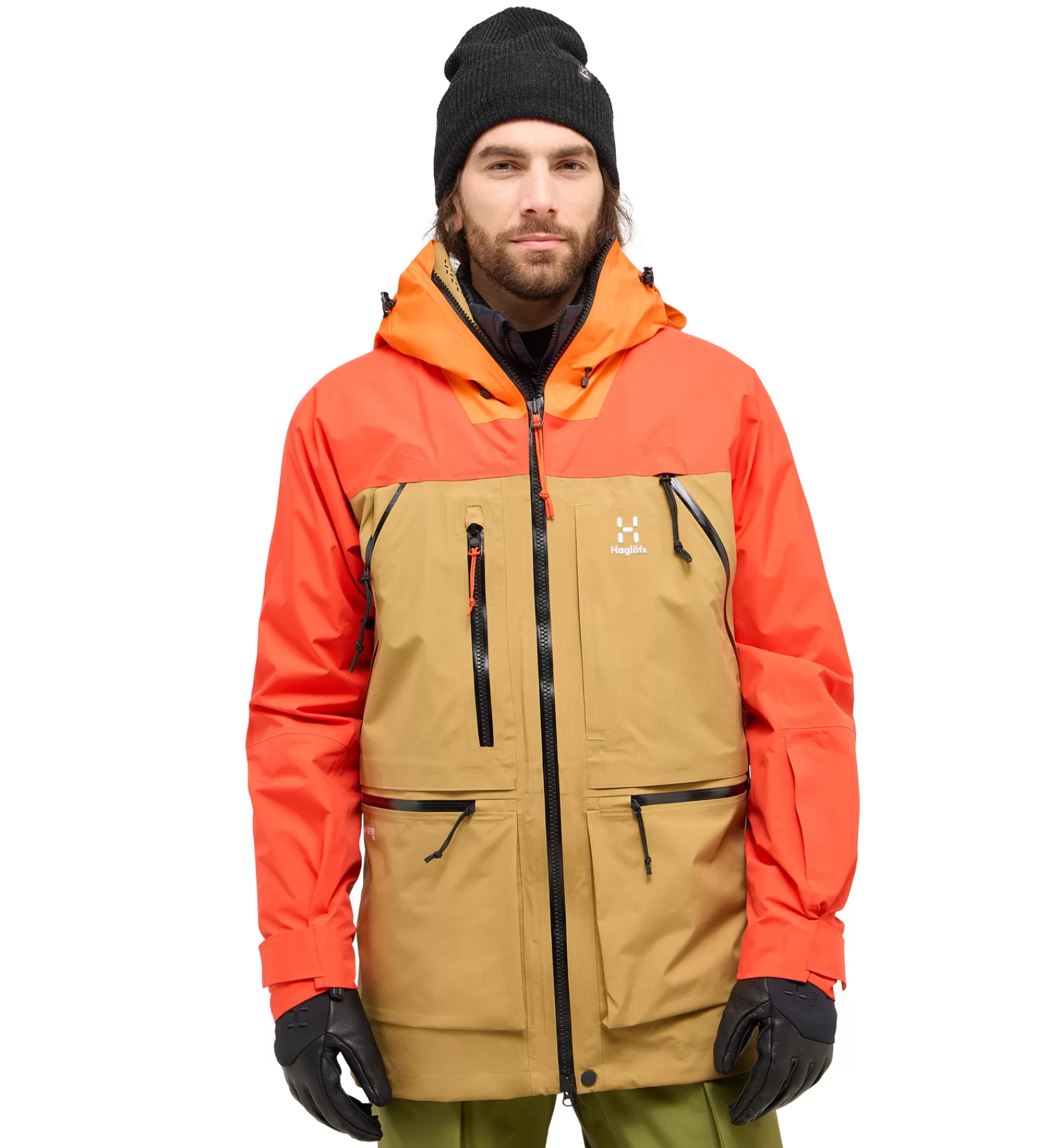 Cheap Haglöfs Vassi GTX Pro Jacket Men Cinnamon Brown/Habanero